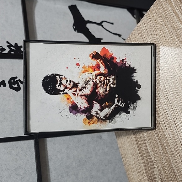 4x6 Framed Bruce Lee Wall Art Martial Arts Watercolor Oil Painting Print - Picture 3 of 10